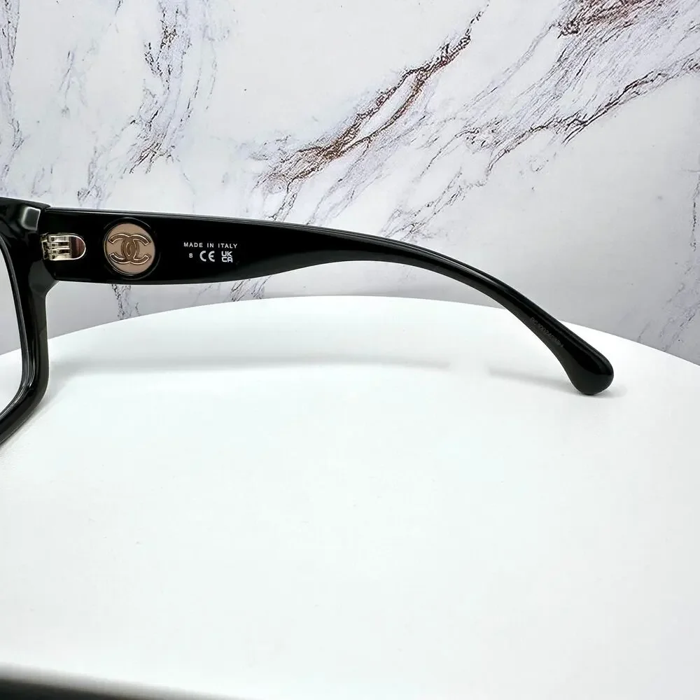 New CHANEL Eyeglasses CH3490 C622 Black 53mm Glasses Butterfly Gold CC Womens - Picture 8 of 16